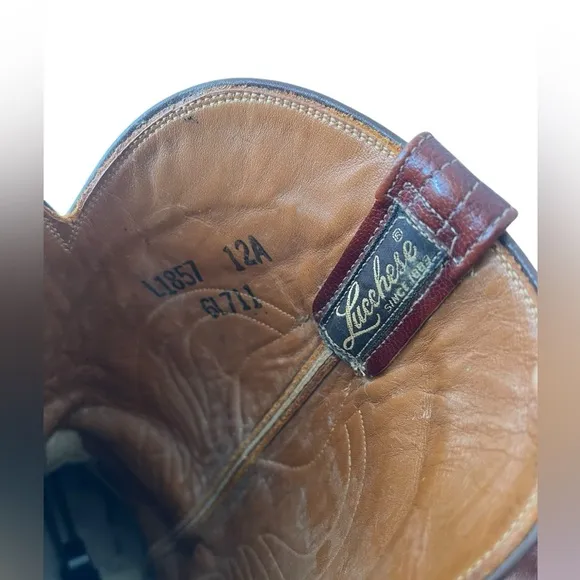 Lucchese Handcrafted Classics Goatskin Boots - Square Toe Size:12A