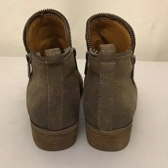 Lucky Brand 7.5 Bartalino Women’s Booties Suede Leather Ankle Boots Brown