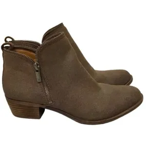 Lucky Brand 7.5 Bartalino Women’s Booties Suede Leather Ankle Boots Brown