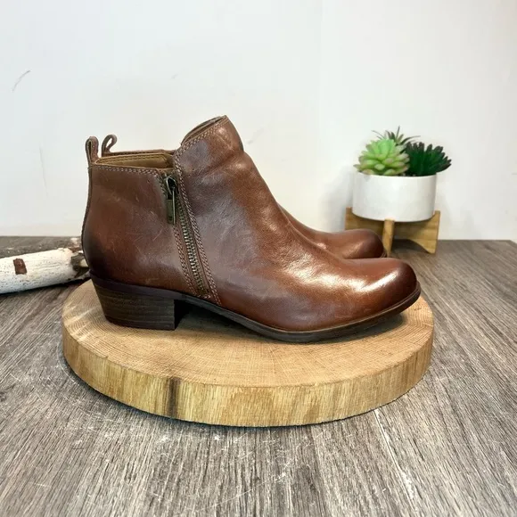*Lucky Brand | Basel Brown Leather Ankle Boots Size 7.5/38