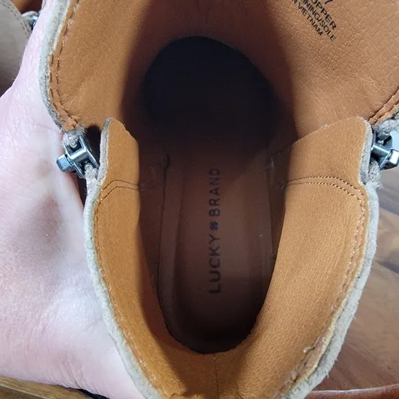 Lucky Brand Tayti Leather Ankle Boots Size 6.5