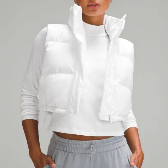 Lululemon White Wunder Puff Super-Cropped Vest