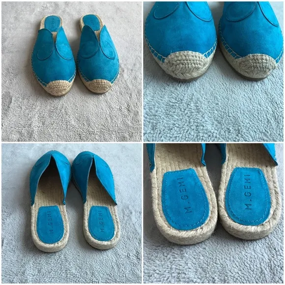 M. Gemi Nido Curvo Mules Mediterranean Blue Shoes