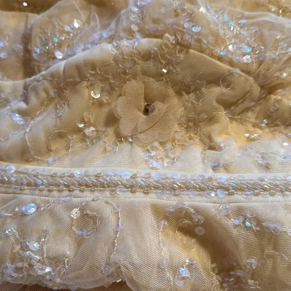 MAC DUGGALEmbellished Illusion Cap Sleeve Gown