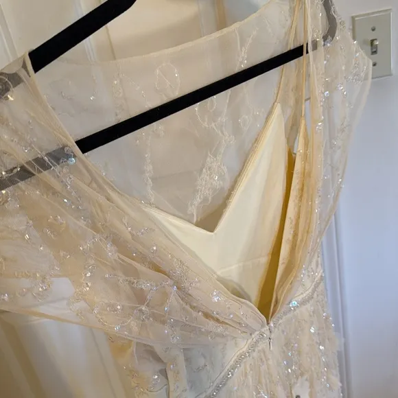 MAC DUGGALEmbellished Illusion Cap Sleeve Gown