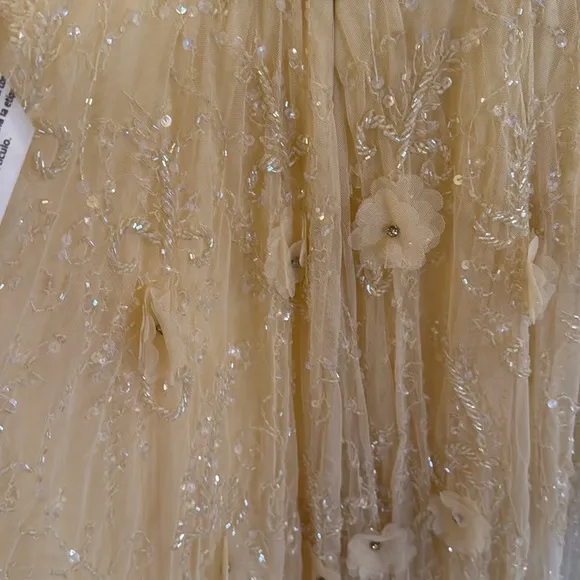 MAC DUGGALEmbellished Illusion Cap Sleeve Gown