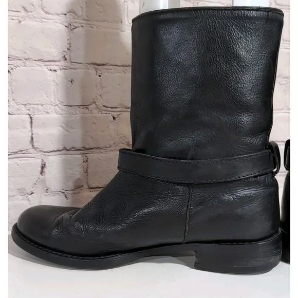 MADEWELL 1937 Black English Leather The Bike 18405 Motorcycle Boots SZ 8 Women's
