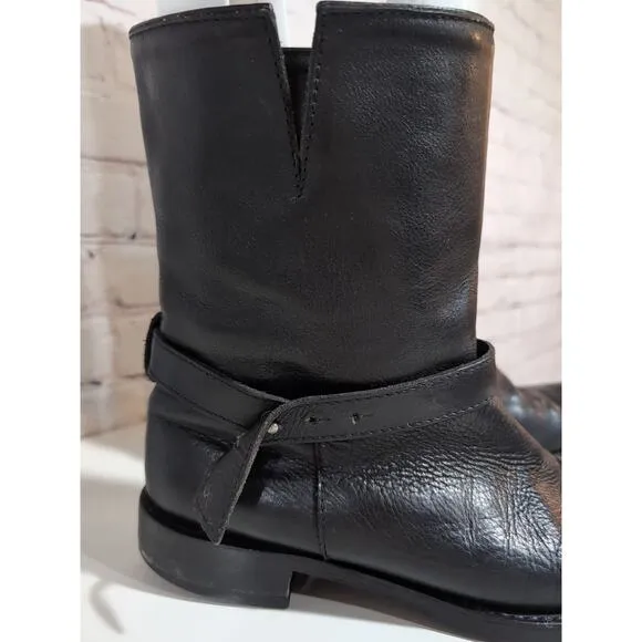 MADEWELL 1937 Black English Leather The Bike 18405 Motorcycle Boots SZ 8 Women's