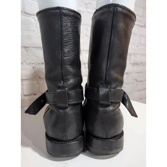 MADEWELL 1937 Black English Leather The Bike 18405 Motorcycle Boots SZ 8 Women's