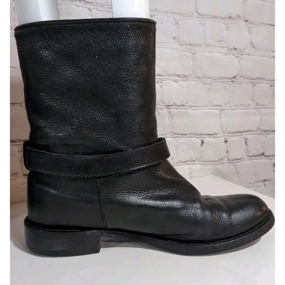 MADEWELL 1937 Black English Leather The Bike 18405 Motorcycle Boots SZ 8 Women's