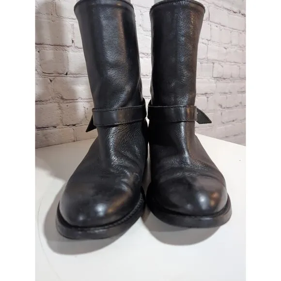 MADEWELL 1937 Black English Leather The Bike 18405 Motorcycle Boots SZ 8 Women's