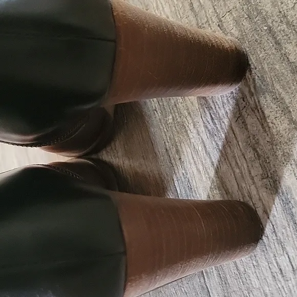 Madewell 1937 Reid Two Tone Leather Ankle Bootie Double Ankle Strap Preppy Boho