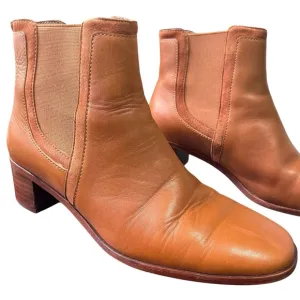 Madewell Brynn Cognac Brown Ankle Boots Size 8