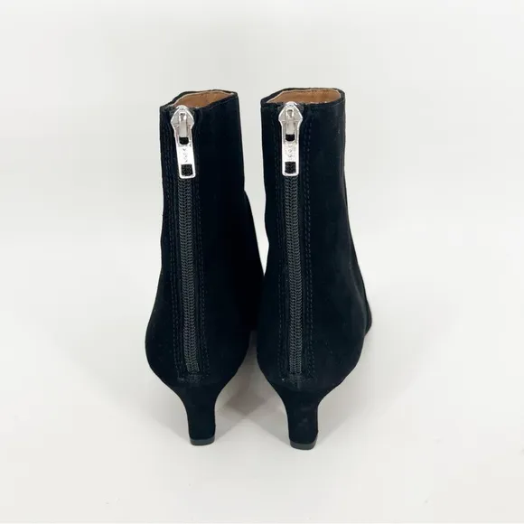 Madewell Dime Suede Kitten Heel Ankle Boots 8.5 Black
