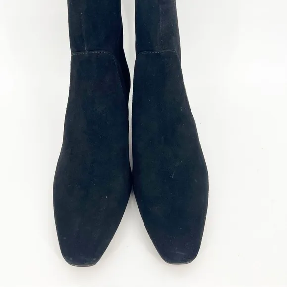 Madewell Dime Suede Kitten Heel Ankle Boots 8.5 Black