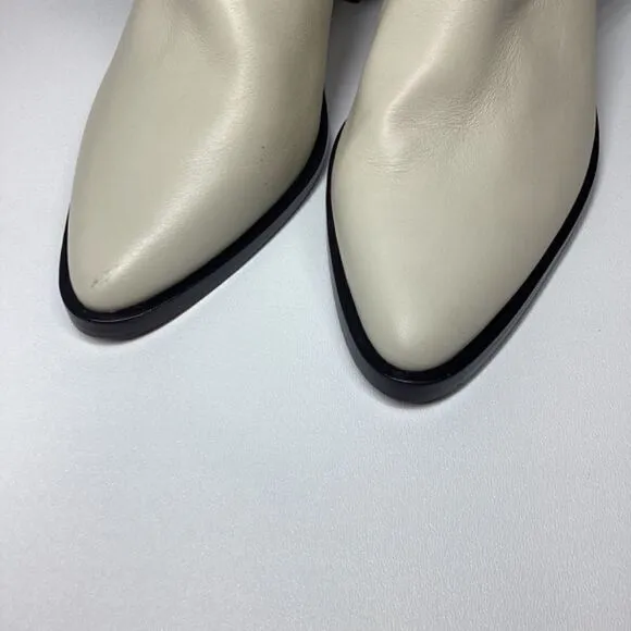 Madewell The Darcy Block Heel Ankle Boots In Pale parchmen Ivory Off White