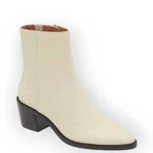 Madewell The Darcy Block Heel Ankle Boots In Pale parchmen Ivory Off White