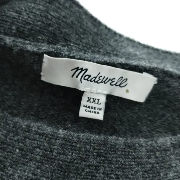 Madewell Women's Boat Neck Button Sweater Dress size XXL Merino Wool Loungewear