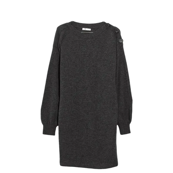 Madewell Women's Boat Neck Button Sweater Dress size XXL Merino Wool Loungewear