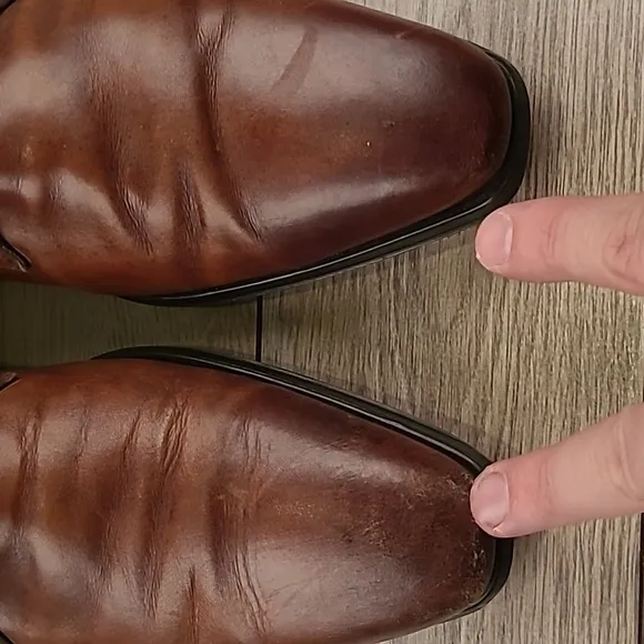 MAGNANNI Tan Dark Brown Leather Sz 10 M Mens Ankle Monk Strap Boots
