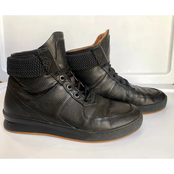 Magnus Alpha Men's sneaker High Top black on black calfskin leather size 9.5
