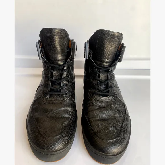 Magnus Alpha Men's sneaker High Top black on black calfskin leather size 9.5
