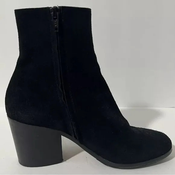 Maison Margiela Ankle Boots Bootie Black Suede Side Zip Button EUR 38 1/2