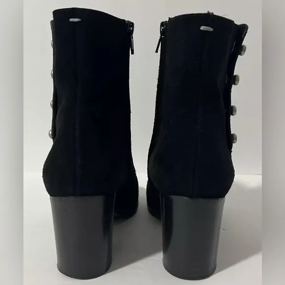 Maison Margiela Ankle Boots Bootie Black Suede Side Zip Button EUR 38 1/2