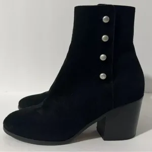 Maison Margiela Ankle Boots Bootie Black Suede Side Zip Button EUR 38 1/2