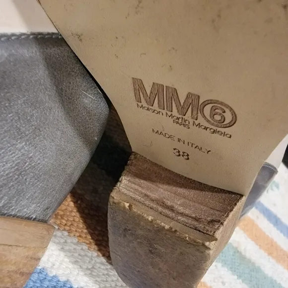 Maison Martin Margiela Cream and Gray Ankle Boots