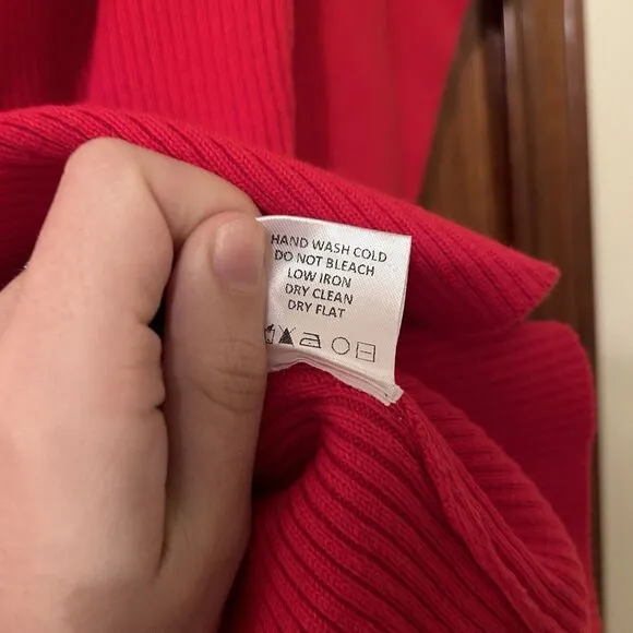 Majorelle Revolve Twister Sweater Red Womens Medium Asymmetric Neck Ribbed