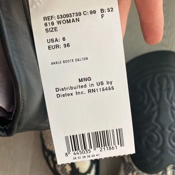 Mango Leather Cowboy Boots New in Box