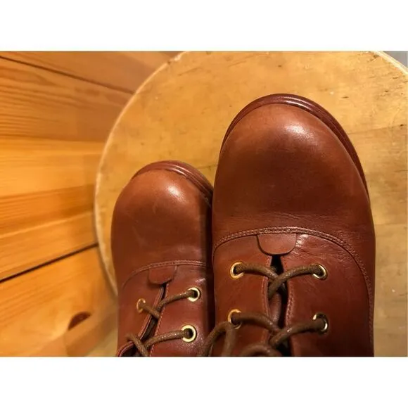 Marc by Marc Jacobs ankle boots Red brown Leather Wedge platform Size 39 US 9