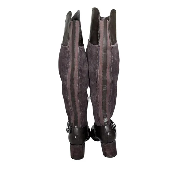 Marc Fisher Brown Suede and Leather Over the Knee Boots SZ 8.5