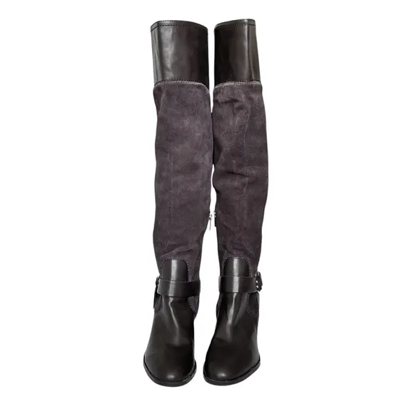 Marc Fisher Brown Suede and Leather Over the Knee Boots SZ 8.5