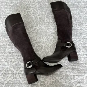 Marc Fisher Brown Suede and Leather Over the Knee Boots SZ 8.5