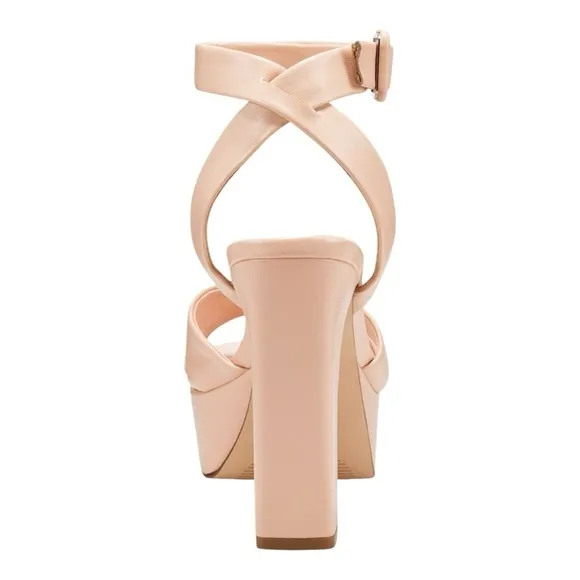 Marc Fisher LTD Faril Leather Ankle Strap Platform Sandal | Light Pink | US 10