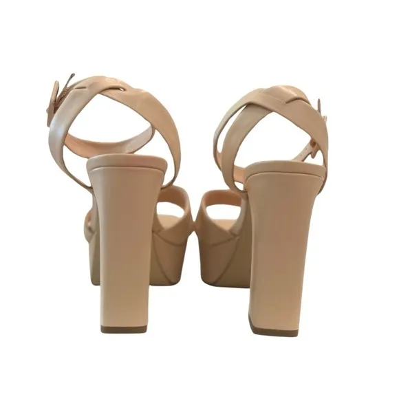 Marc Fisher LTD Faril Leather Ankle Strap Platform Sandal | Light Pink | US 10