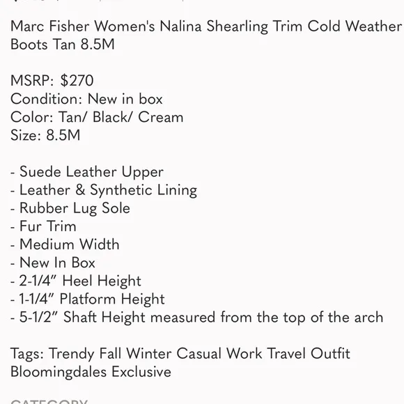 MARC Fisher Nalina boots 8.6 M