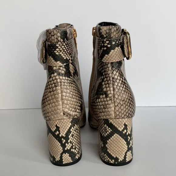 Marc Fisher Rymona Leather Buckle Heeled Ankle Boots Size 6.5