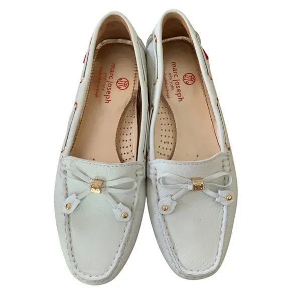 Marc Joseph New York Women's Cypress Hill Driving Style Loafer White Sz 7.5