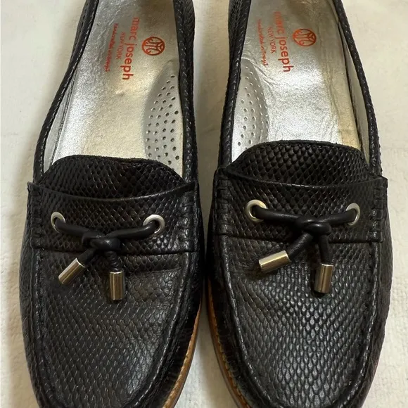 Marc Joseph WomensJackson St. Leather SnakePrint Loafers Shoes Size 8.5
