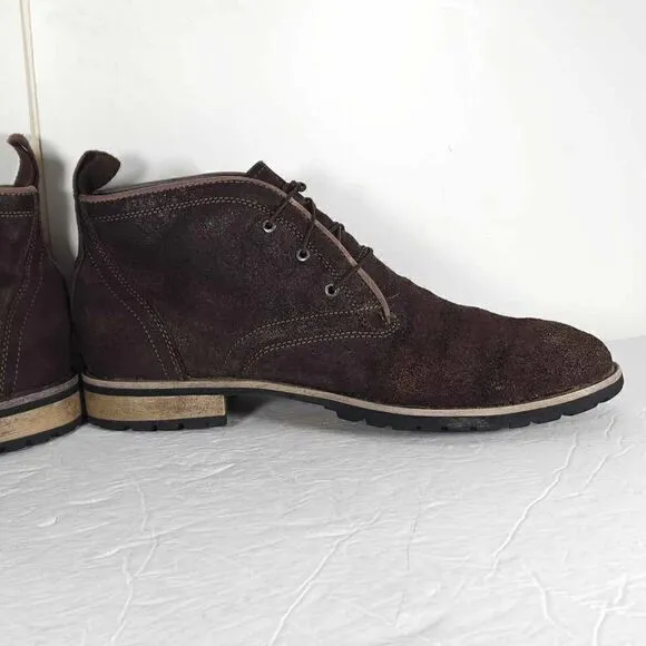 Marc Nason Men’s US 10,5 Brown Suede Leather Lace Up Ankle Chukka Boots Shoes