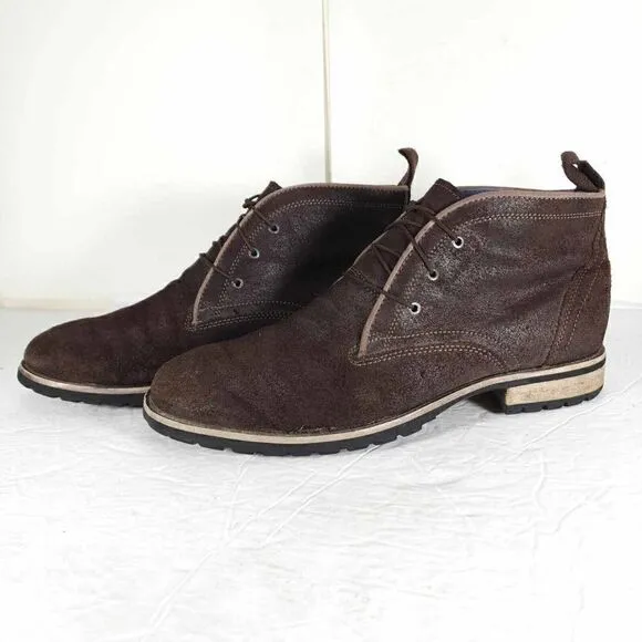 Marc Nason Men’s US 10,5 Brown Suede Leather Lace Up Ankle Chukka Boots Shoes