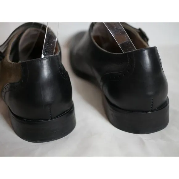 Marco Vittorio Men's Black Leather Double Monk Strap Dress Shoes Size 13
