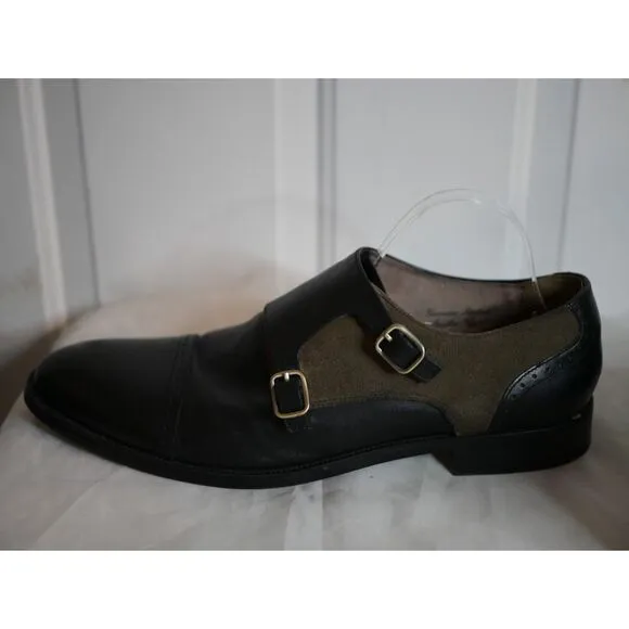 Marco Vittorio Men's Black Leather Double Monk Strap Dress Shoes Size 13