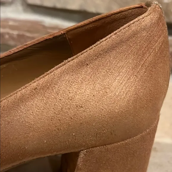 Margaux Cacao Light Brown Suede Block Heel Pumps