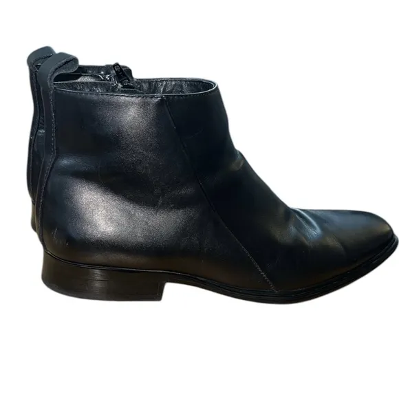 Mark Nason Men’s Black Leather Dress Boots Size 10.5 Ankle Memory Foam Lux Zip
