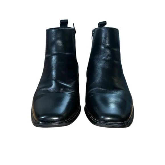 Mark Nason Men’s Black Leather Dress Boots Size 10.5 Ankle Memory Foam Lux Zip