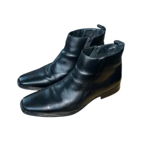Mark Nason Men’s Black Leather Dress Boots Size 10.5 Ankle Memory Foam Lux Zip